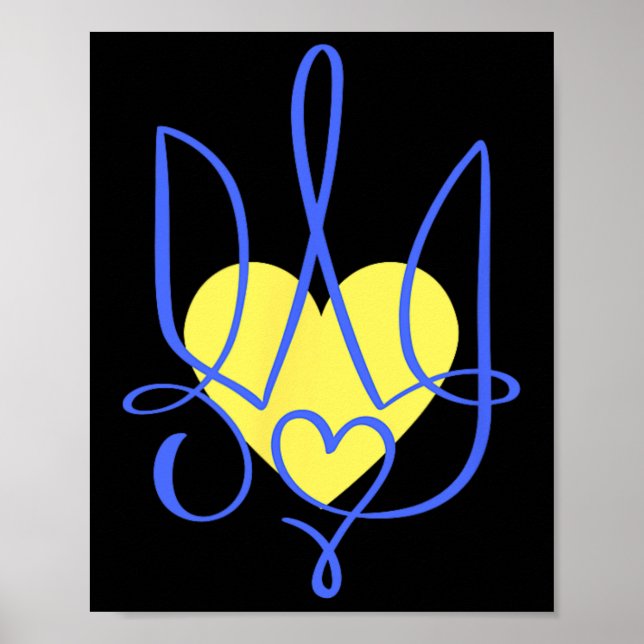 Trident Coat Of Arms Ukraine Gift Heart  Poster (Framsidan)