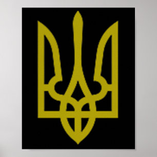 Trident Symbol Mitten Ukraina Zelen Poster