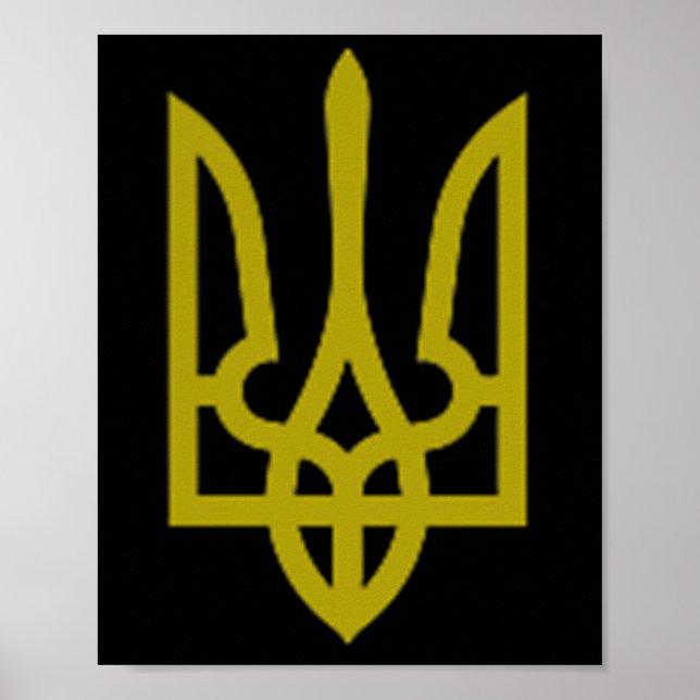 Trident Symbol Mitten Ukraina Zelen Poster (Framsidan)