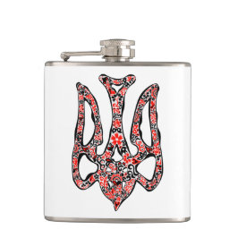 Trident tryzub stililiserad ukrainsk nationell emb fickplunta