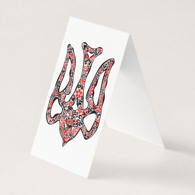 Trident tryzub stililiserad ukrainsk nationell emb kort (Framsida)