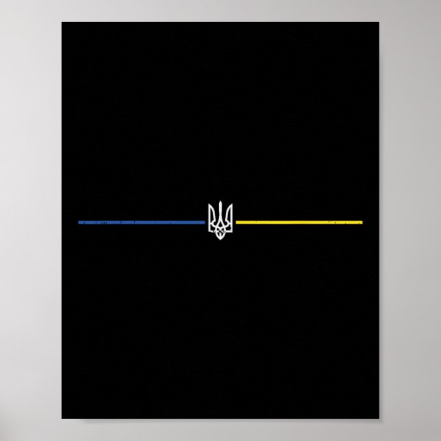 Trident Ukraina Linjer Ukrainska Heraldisk Crest K Poster (Framsidan)