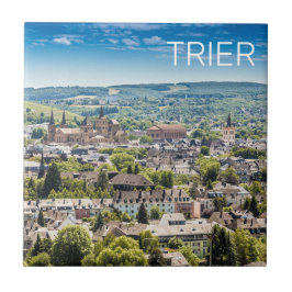 Trier Cityscape Panorama Moselle Tyskland Souvenir Kakelplatta