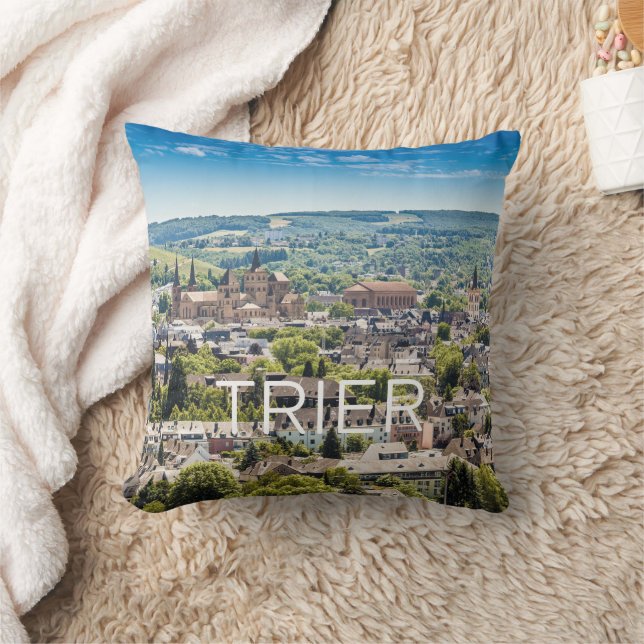Trier Cityscape Panorama Moselle Tyskland Souvenir Kudde (Filt)