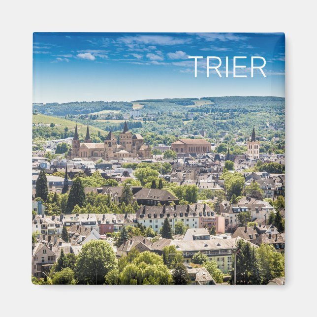 Trier Cityscape Panorama Moselle Tyskland Souvenir Magnet (Framsidan)