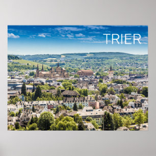 Trier Cityscape Panorama Moselle Tyskland Souvenir Poster
