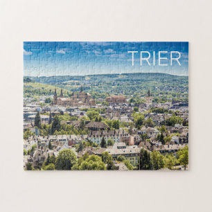 Trier Cityscape Panorama Moselle Tyskland Souvenir Pussel