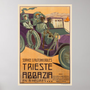 Trieste Abbazia Italien Vintage affisch 1911