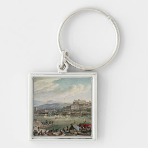 Trieste hamn, 1802 fyrkantig silverfärgad nyckelring