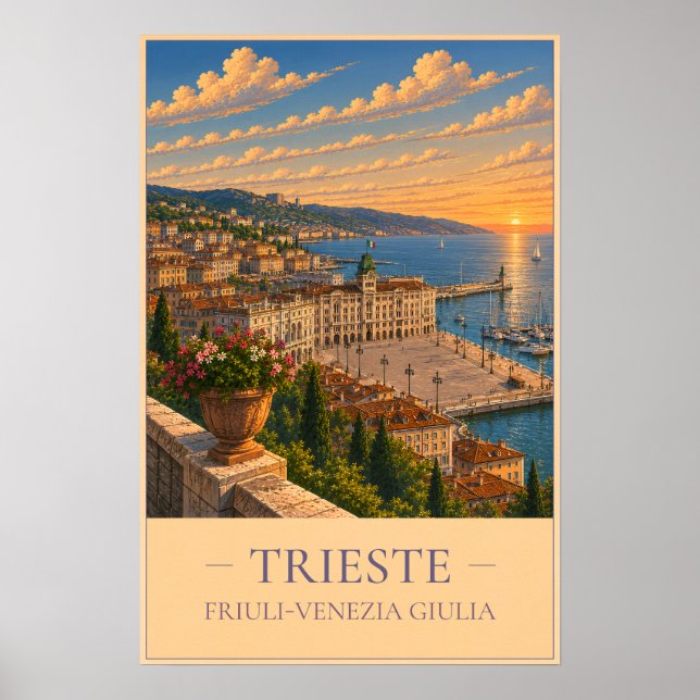 Trieste, Italy – Vintage Travel Poster (Framsidan)