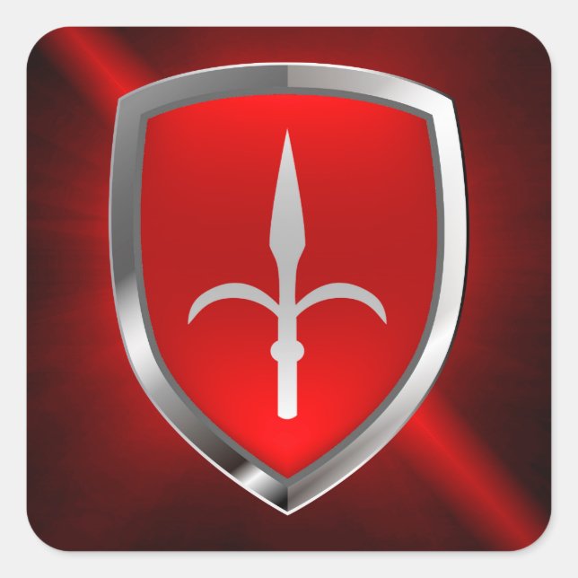 Trieste Mettalic Emblem Fyrkantigt Klistermärke (Framsida)