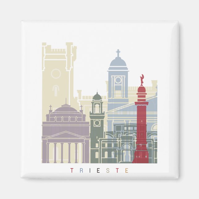 Trieste skyline poster magnet (Framsidan)
