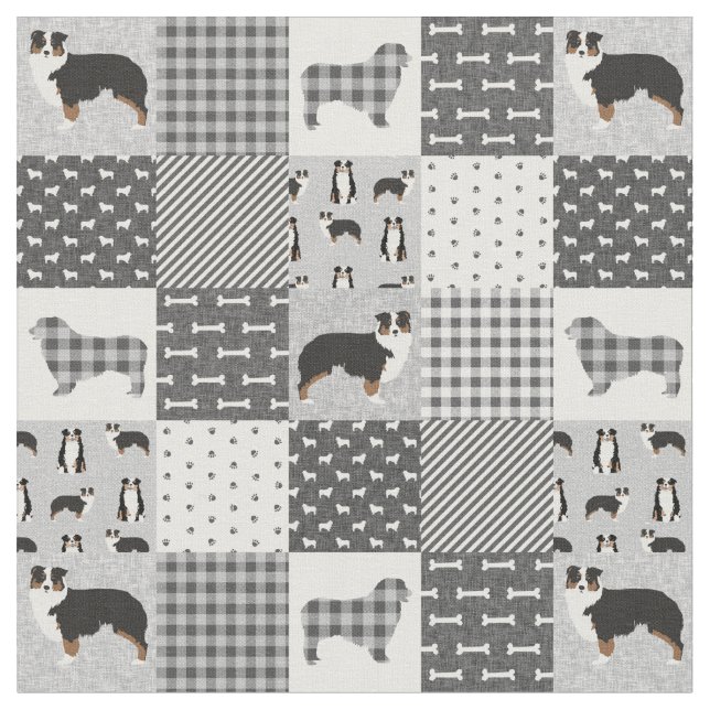 Trifärgat Aussie-lappverk, kindfilt Tyg (Närbild)