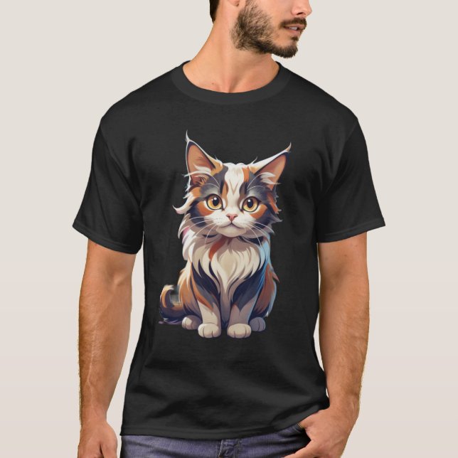 Trifecta: Brun, svart och vit katter T Shirt (Framsida)