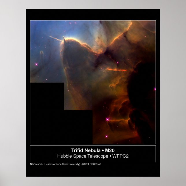 Trifid Nebula M20 Hubble Telescope Photo Poster (Framsidan)