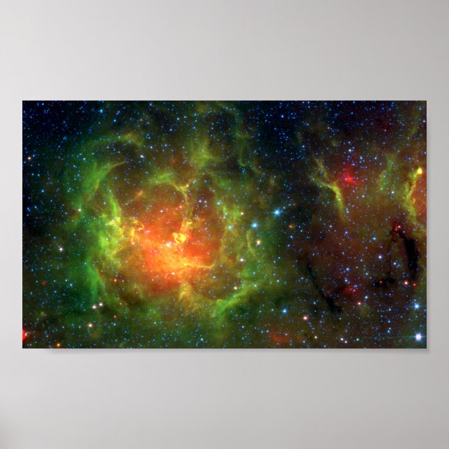 Trifid Nebula NASA Spitzer Poster (Framsidan)