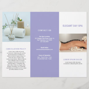 Trifold Brochure för enkel Lavender Spa-Elegant