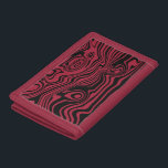Trifold Wallet med Vågar - Ditt Färg - Red<br><div class="desc">Abstrakt Warped Black & Red Linjer - Anpassade - Välj/lägg till din favoritbakgrund färg!</div>