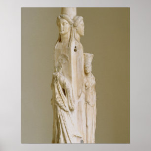 Triform Herm av Hecate, marmorskulptur, loftpe Poster