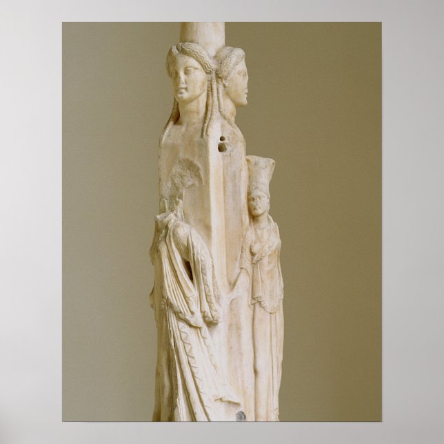 Triform Herm of Hecate, Marble skulpture, Attic pe Poster (Framsidan)