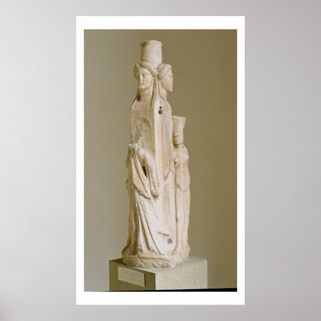 Triform Herm of Hecate, Marble skulpture, Attic pe Poster (Framsidan)