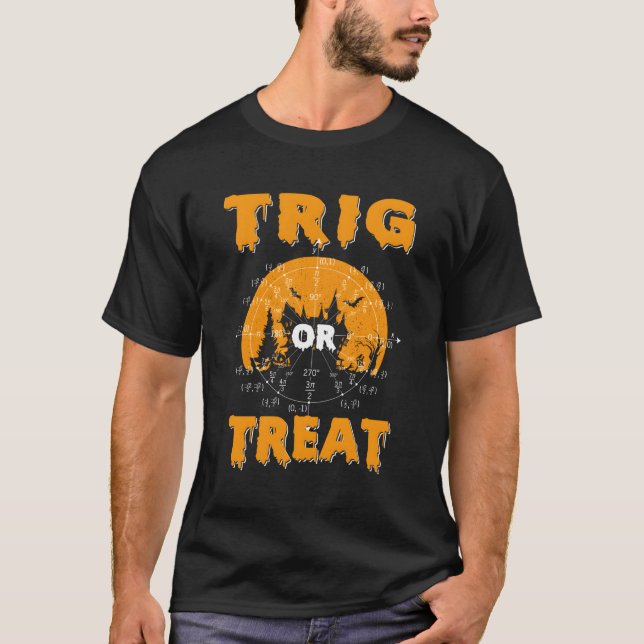 Trig eller trema Halloween Math Halloween T Shirt (Framsida)