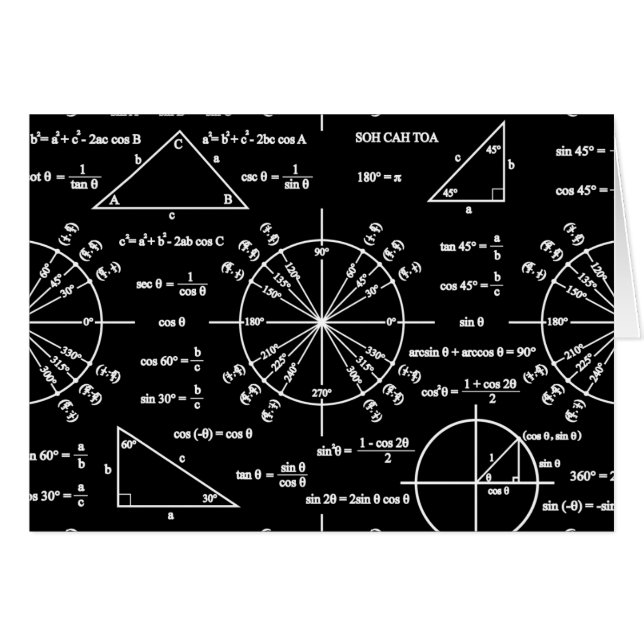 Trig & Triangles Hälsningskort (Framsidan Horizontal)