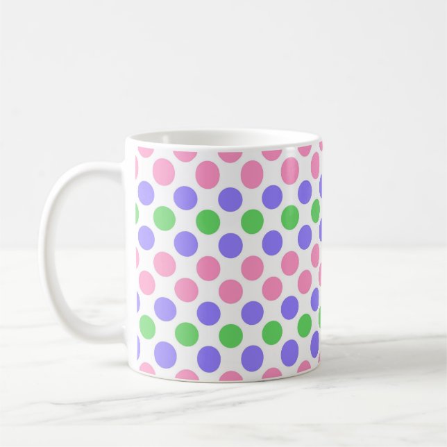 Trigender-Pridet Flagga Färg Polkadots Kaffemugg (Vänster)