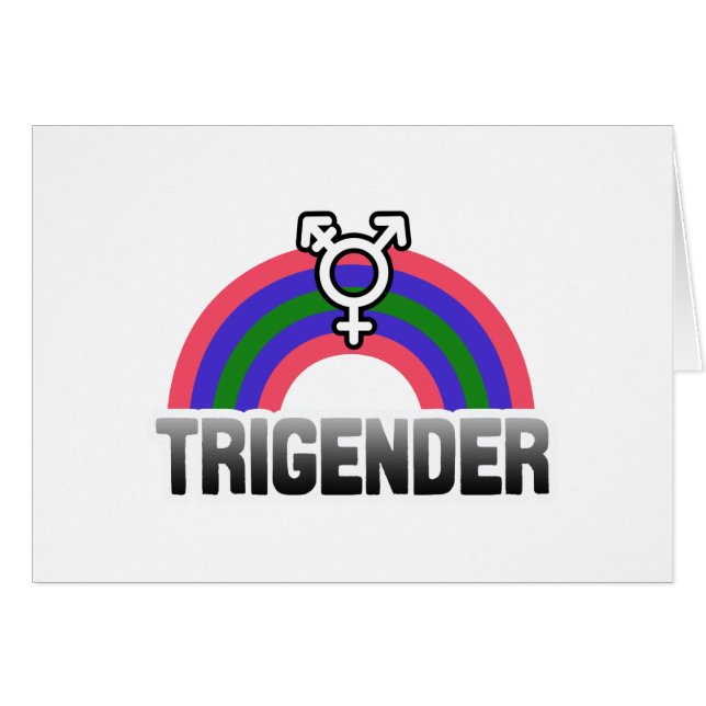 Trigender stolthet hälsningskort (Framsidan Horizontal)