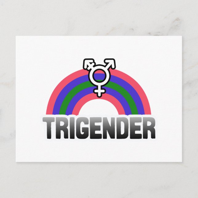 Trigender stolthet vykort (Framsida)