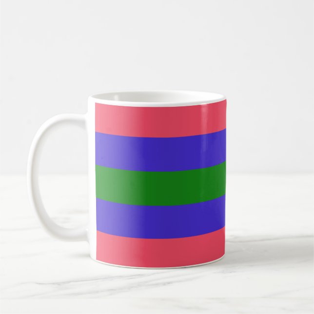 Trigender stolthetsflagga kaffemugg (Vänster)