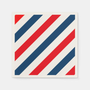 Trigfärgsdiagonal Rand (blå, vit och röd) Pappersservett