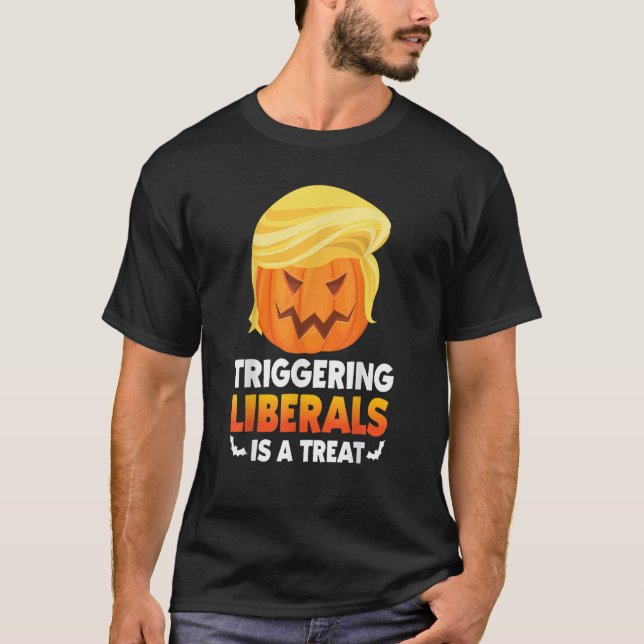 Trigger Liberal Trumpkin Trump Halloween Costume T Shirt (Framsida)