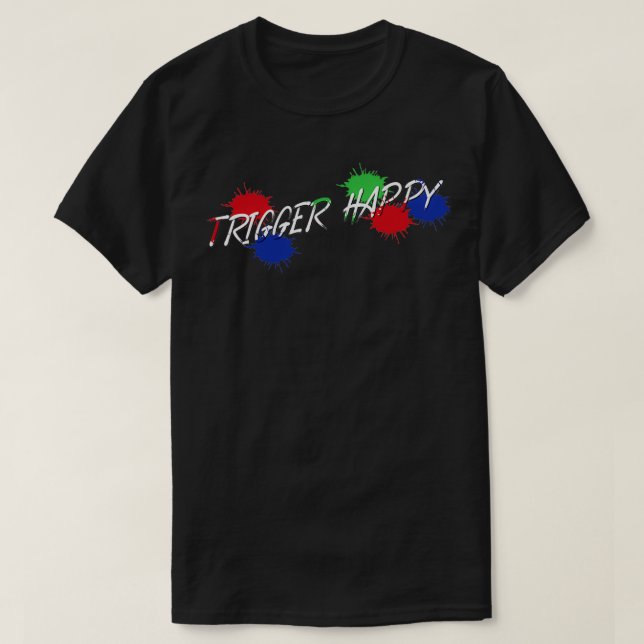 Trigger Lycklig Paintball T Shirt (Design framsida)