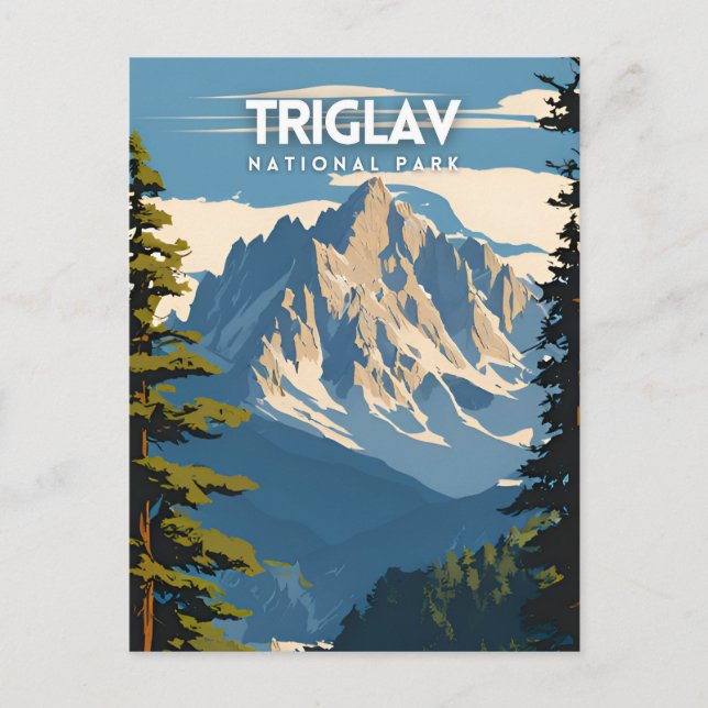 Triglav National Park Travel Poster Vykort (Framsida)