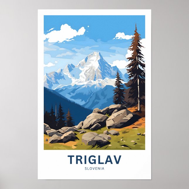 Triglav Slovenska Travel Skriv ut Poster (Framsidan)