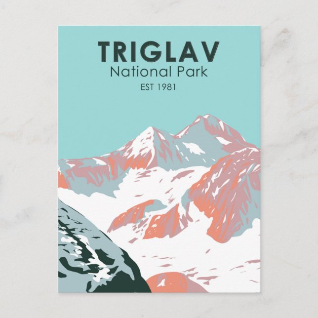 Triglavs nationalpark Mount Triglav Slovenien Vykort (Framsida)