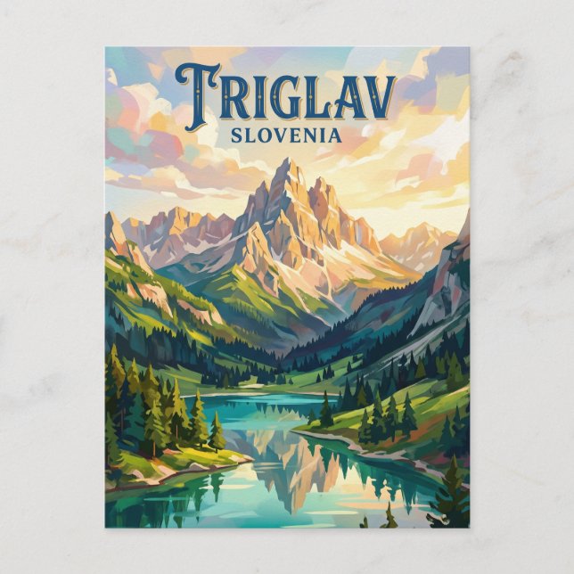Triglavs nationalpark Slovenien Vykort (Framsida)