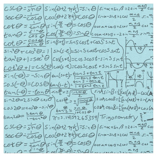 Trigonometri Chost Lakan, blå Tyg (Närbild)