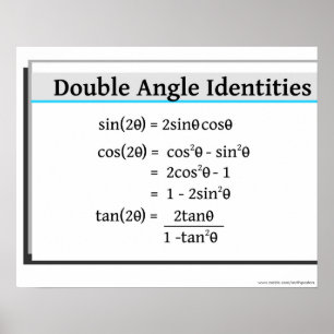 Trigonometri Poster: Dubblans Vinkla identiteter Poster