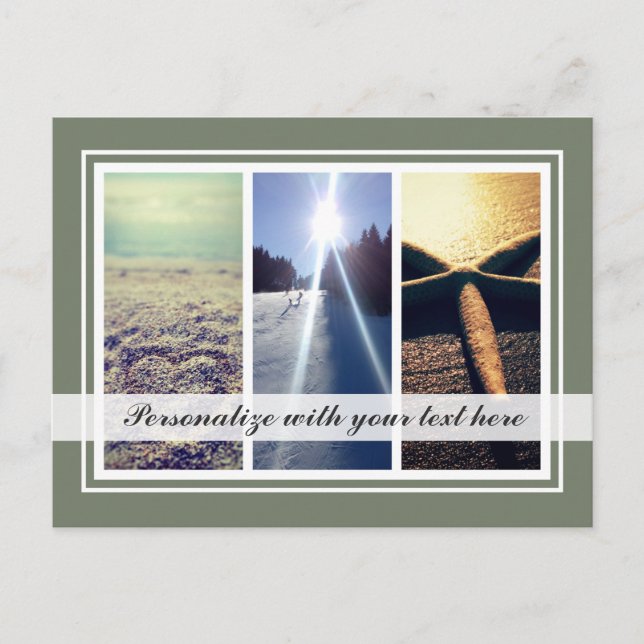 Trigptych 3-fotosamlingsmall Helgdag vycard Helg Vykort (Framsida)