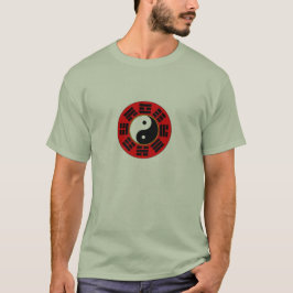 Trigramsymbol för kinesisk röd svart vit bagua t shirt