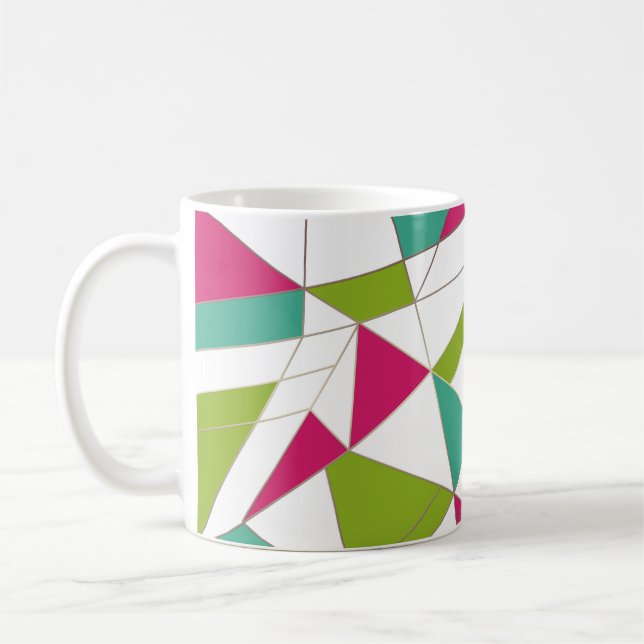 Trigvinlar abstraktens geometriska utskriftsläge kaffemugg (Vänster)