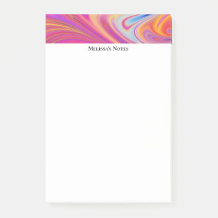 Trikalig Rosa och Orange Snabb design Post-it Block