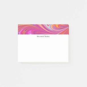 Trikalig Rosa och Orange Snabb design Post-it Block