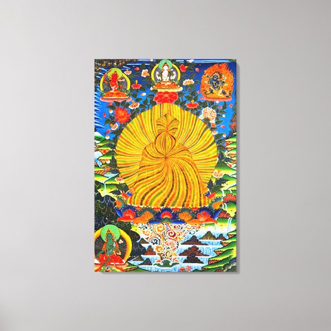 Trikaya Buddha Powerful Positive Energy Mandala Canvastryck (Framsida)