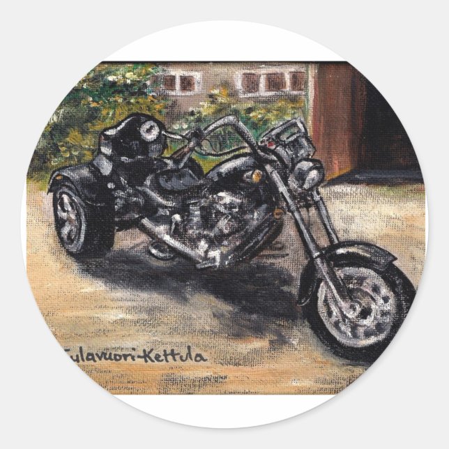 Trike motorcykel runt klistermärke (Framsida)