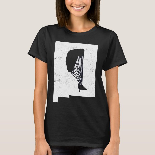 Trike Powed Fallskärm PPG PPC Pilot New mexico V T Shirt (Framsida)