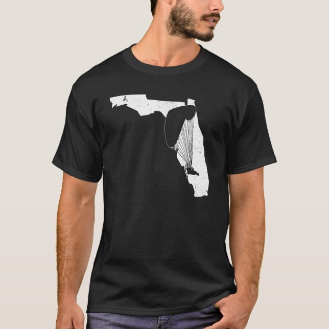 Trike Powered Fallskärm Ppg Ppc Pilot Florida Vint T Shirt (Framsida)