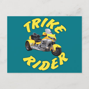 Trike ryttare i gult vykort